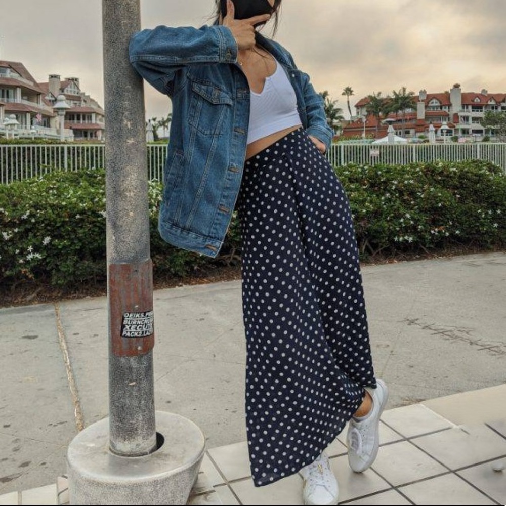 Wide Leg Polka Dot Pants